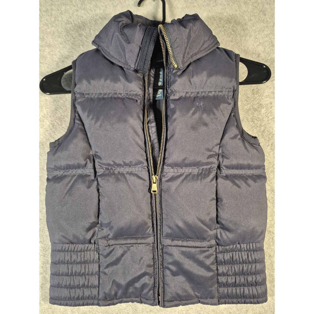 Ralph Lauren Youth Size 7 Goose Down Puffer Vest Navy Blue